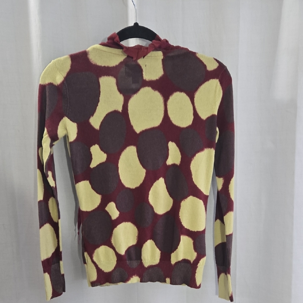 Simply Vera by Vera Wang Polka Dot Sweater- Cream & Burgundy - Picture 7 of 11
